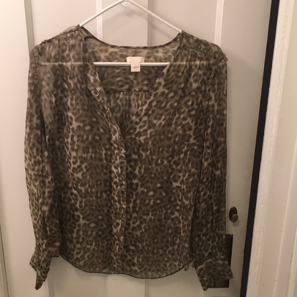 J.Crew cheetah print blouse